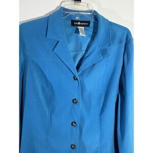 Sag Harbor Women’s Blazer - Shirt Bright Florida Blue Size 12 Button Up Jacket